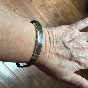 New Brighton “believe in yourself” bracelet with brown leather band